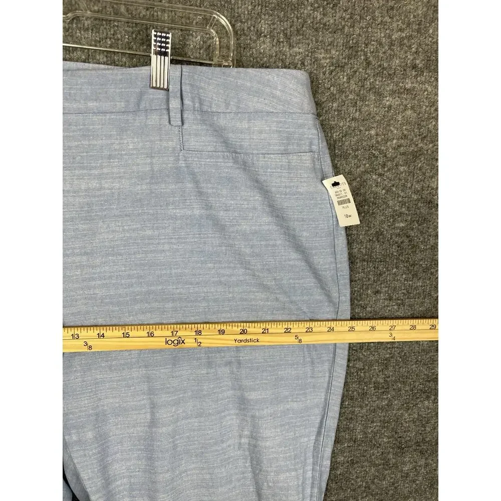 TALBOTS Perfect Crop‎ Pant Newport Chambray Blue Mid-Rise Ankle Size 18W